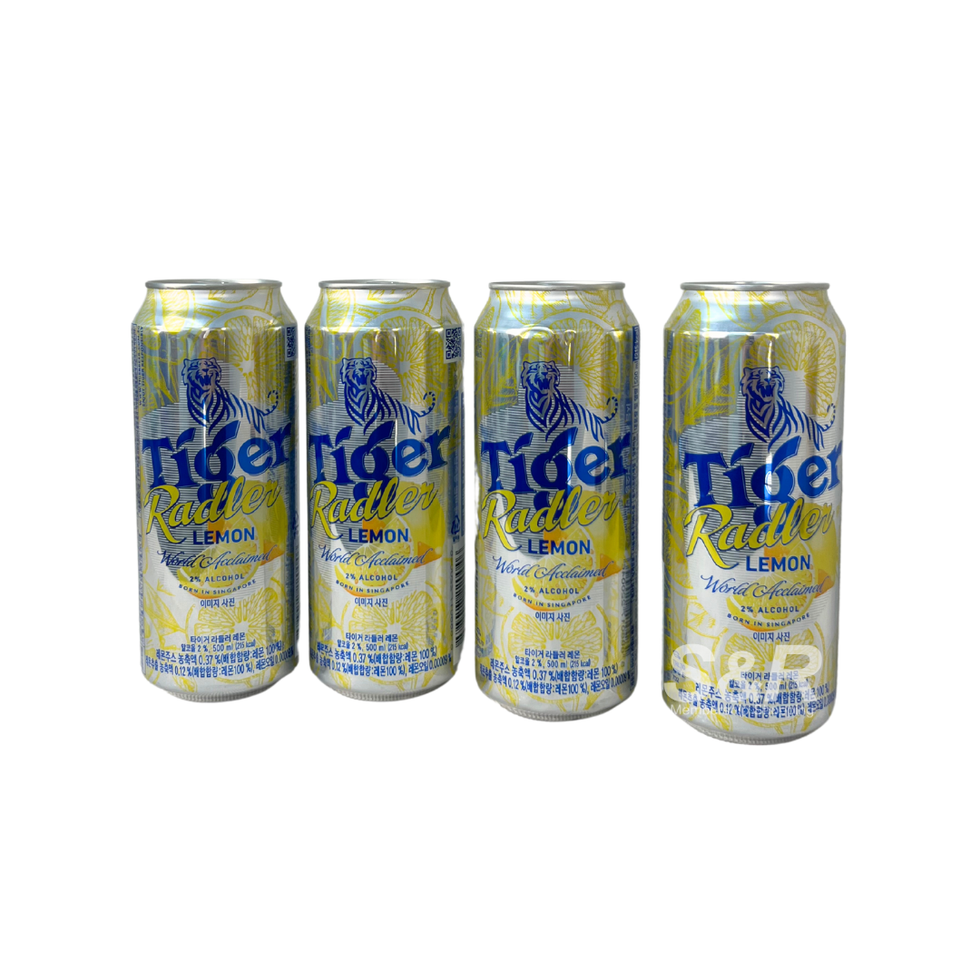Tiger Radler Lemon 500mL x 4 cans